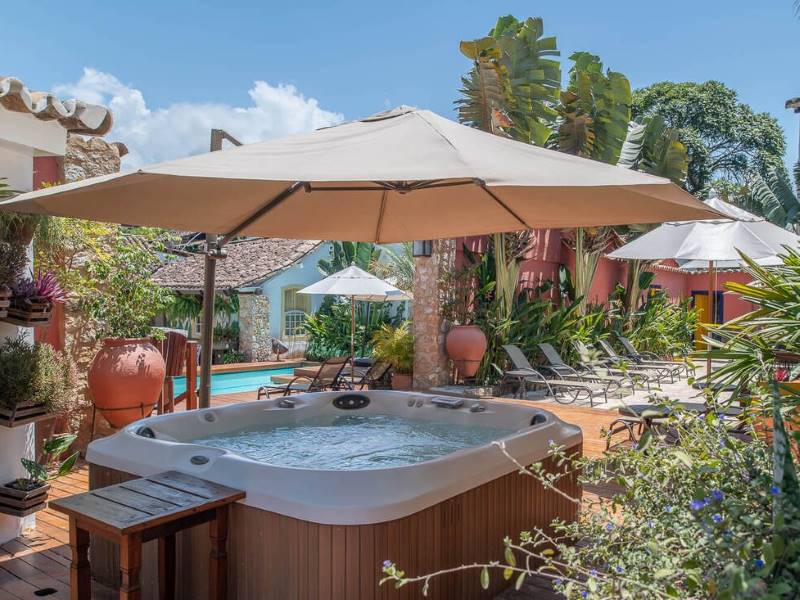 Jacuzzi na Pousada do Sandi, uma das melhores pousadas de Paraty
