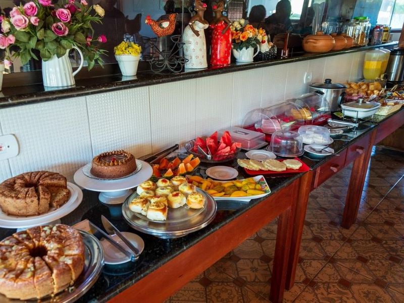 Café da manhã na Pousada Recanto do Jabaquara